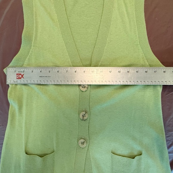 Cullen Mint Green Sleeveless Cotton/Cashmere Tunic Cardigan Size Large MSRP $149 - Picture 8 of 10